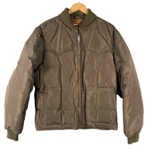 Vtg Pioneer Wear Goose Down Puffer Jacket Brown Winter Coat Mens Medium Large